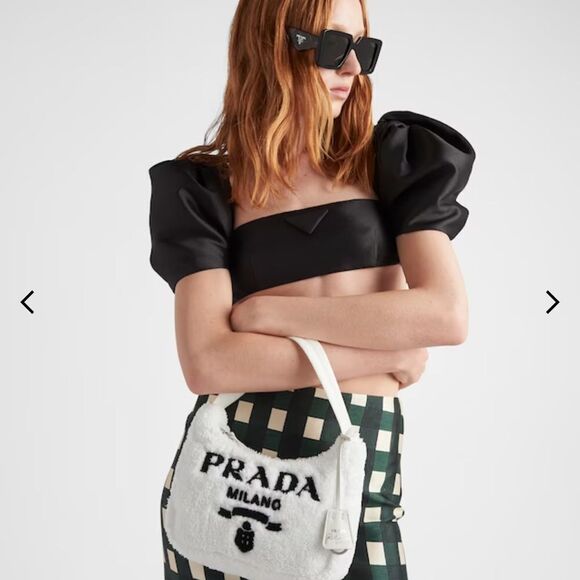 White Prada Re-Edition 2000 terry mini-bag - Picture 9 of 14